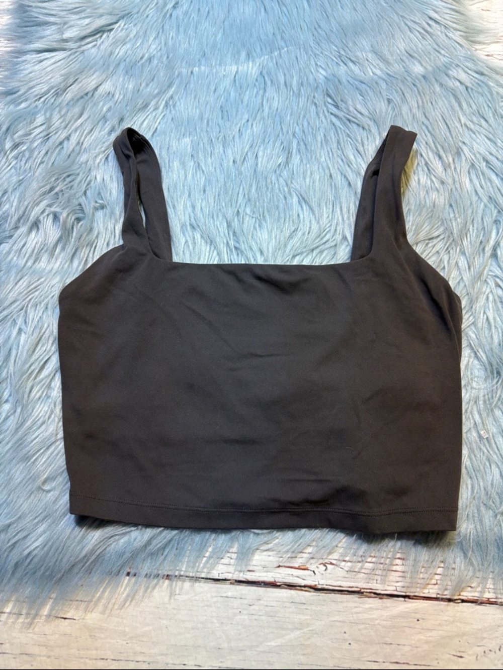 CRZ YOGA Charcoal  Square-Neck Crop Top sz L